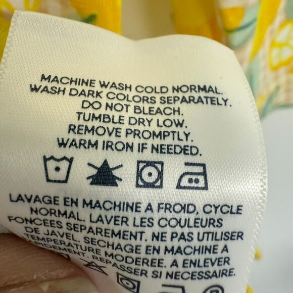 NWT Lands End Slub Jersey Tunic Swing Top Women XL Yellow Lemon Check 3/4 Sleeve - Picture 10 of 10